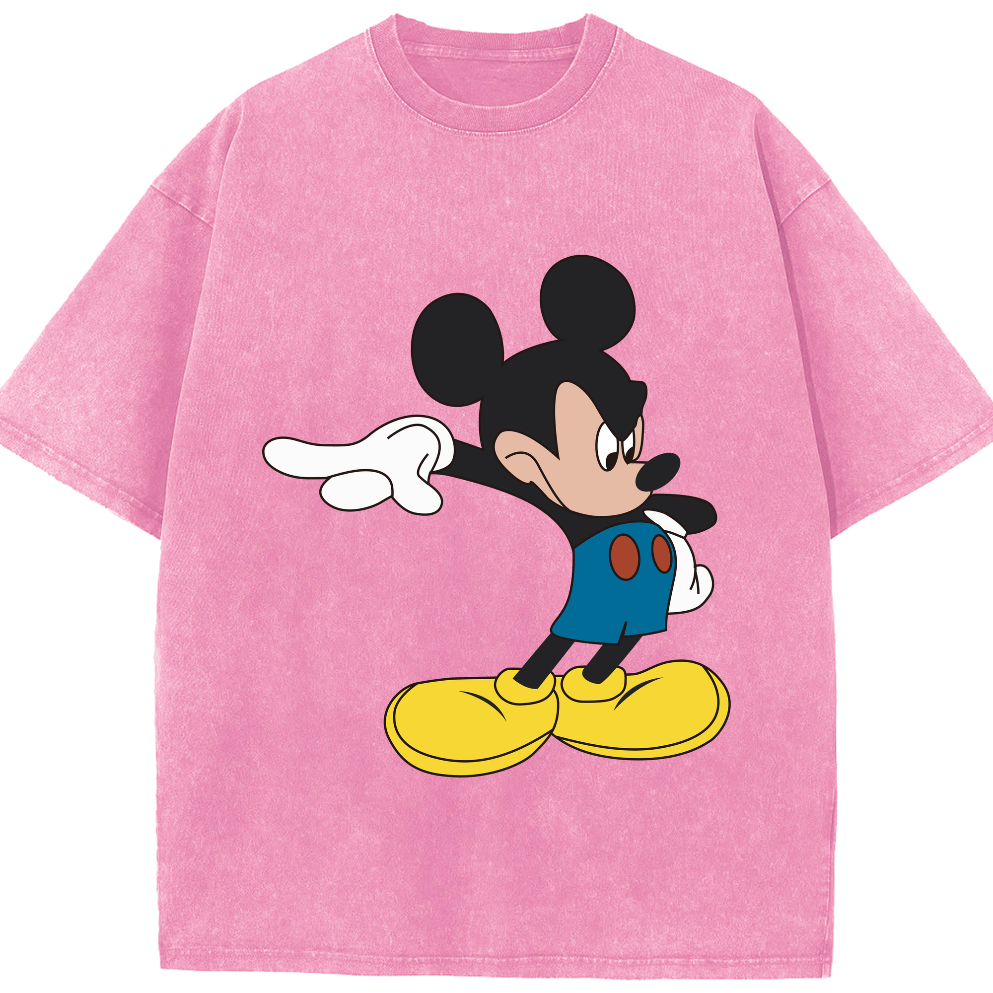 （画像用） ミッキーマウス Mickey Mouse 綿100% ヴィンテージ風 半袖Tシャツ（フロントプリント）